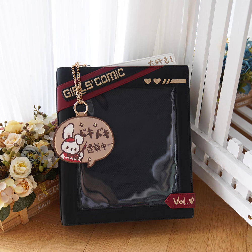 Kawaii Ita Bag Crossbody Bag Book-shaped Bag (Black) 40112:670838