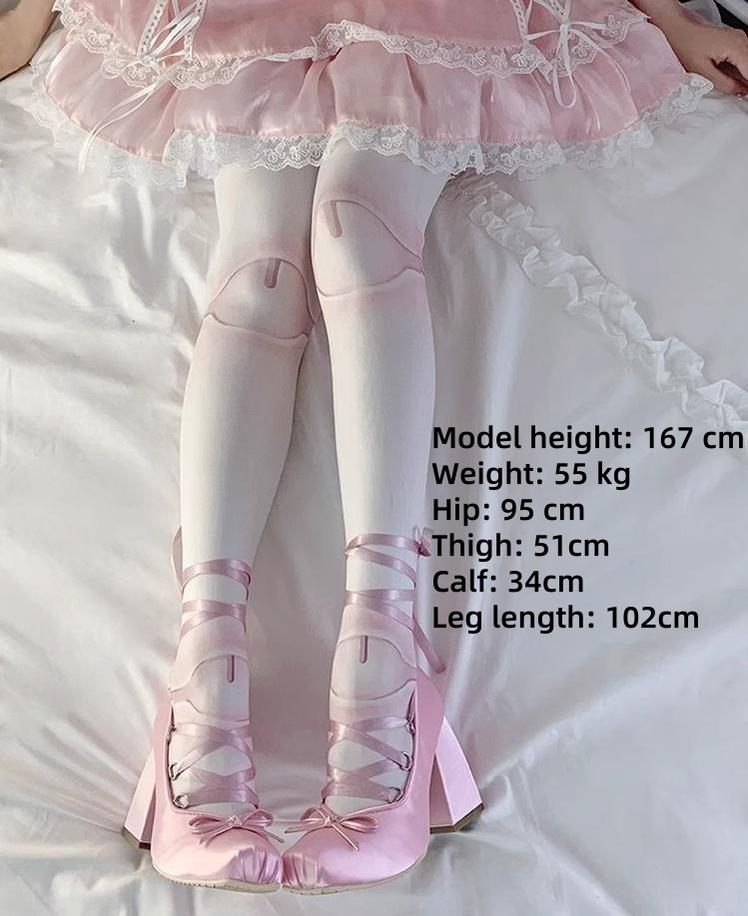 Sweet Lolita Velvet Socks Over-Knee Tights with Jointed Doll Print 42365:747412
