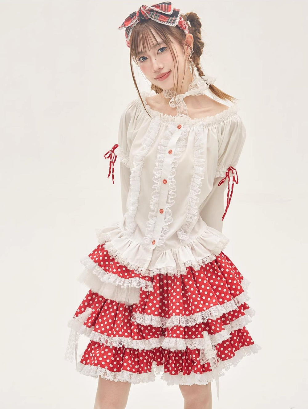 Sweet Lolita Blouse Lace Trim Shirt With Deatachable SLeeves 36158:569364