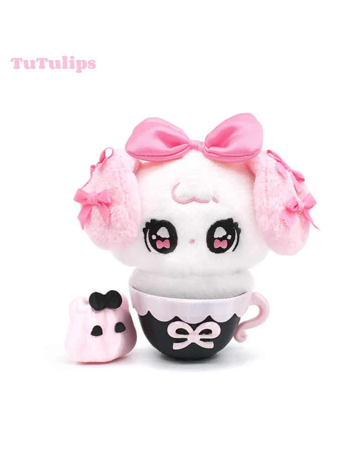 Kawaii Pink Bunny/Puppy Plush Pendant + Acrylic Keychain 43028:764234