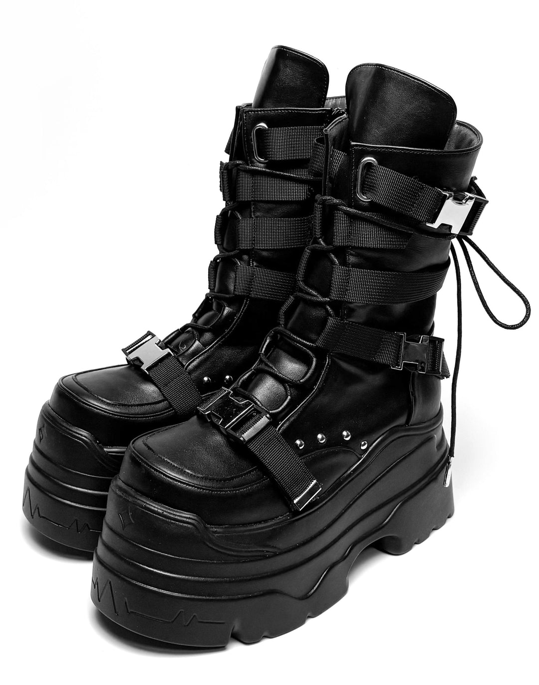 Punk Platform Boots with Mid-calf Length Shaft (35 36 37 38 39 40) 42713:753327