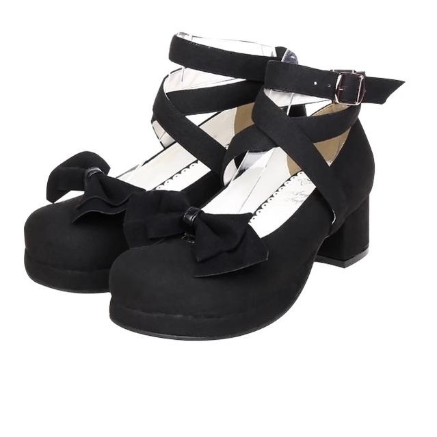 Lolita Mid-Heel Shoes Black White Red Mary Jane Shoes (33 34 35 36 37 38 39 40 41 42 43 44 45 46 47) 31924:373176