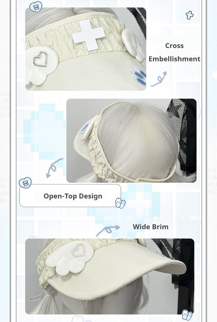 Tenshi Kaiwai Tennis Cap With Angel Wings & Paw Embroidery 43104:768909
