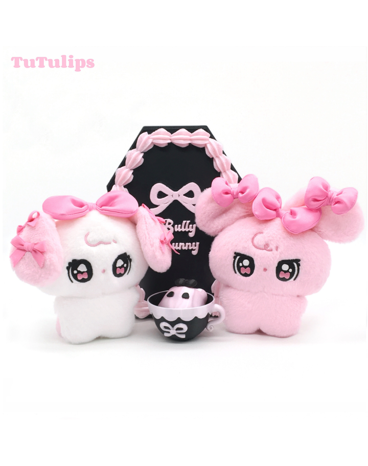 Kawaii Pink Bunny/Puppy Plush Pendant + Acrylic Keychain 43028:764235