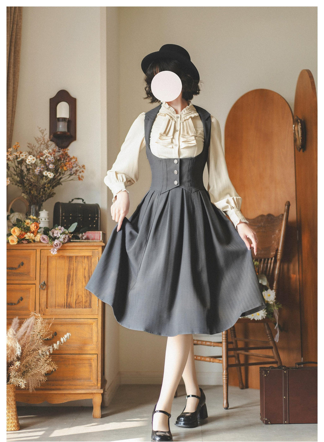 Classic Lolita Dress Vintage Corset Dress with Bust Support Multicolor 40946:738161
