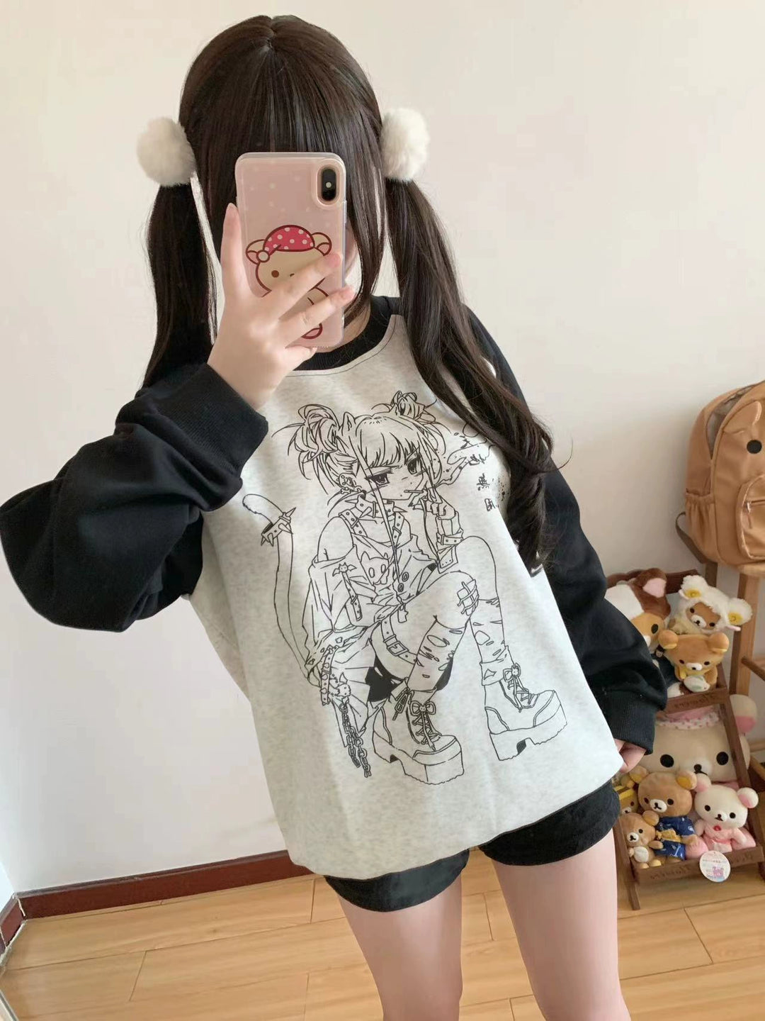 Kawaii T-shirt Long-sleeved Sweatshirt Cotton Top 39134:613602