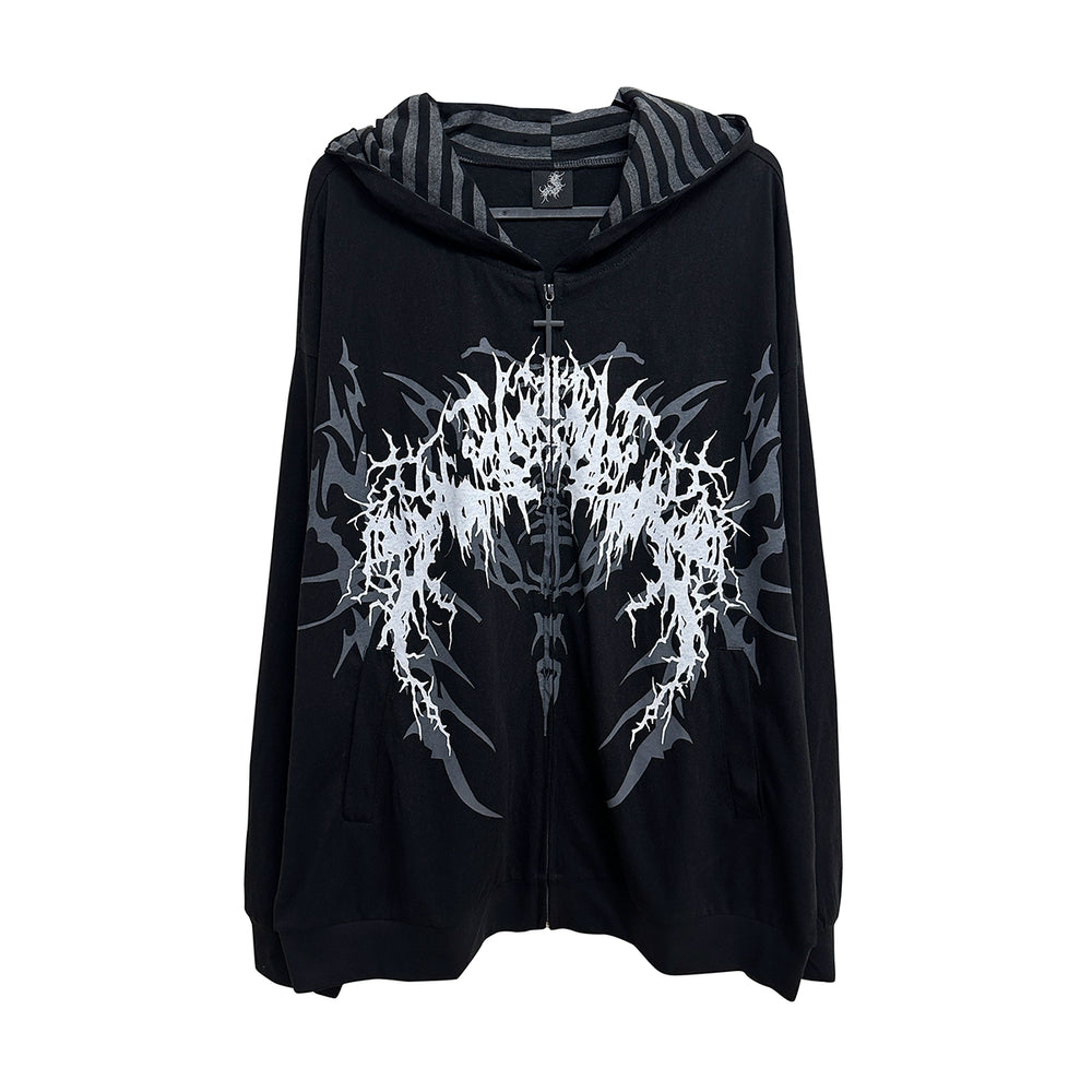 Cotton Jirai Kei Jacket, Hooded Summer Outerwear (L M S XL) 43224:771644