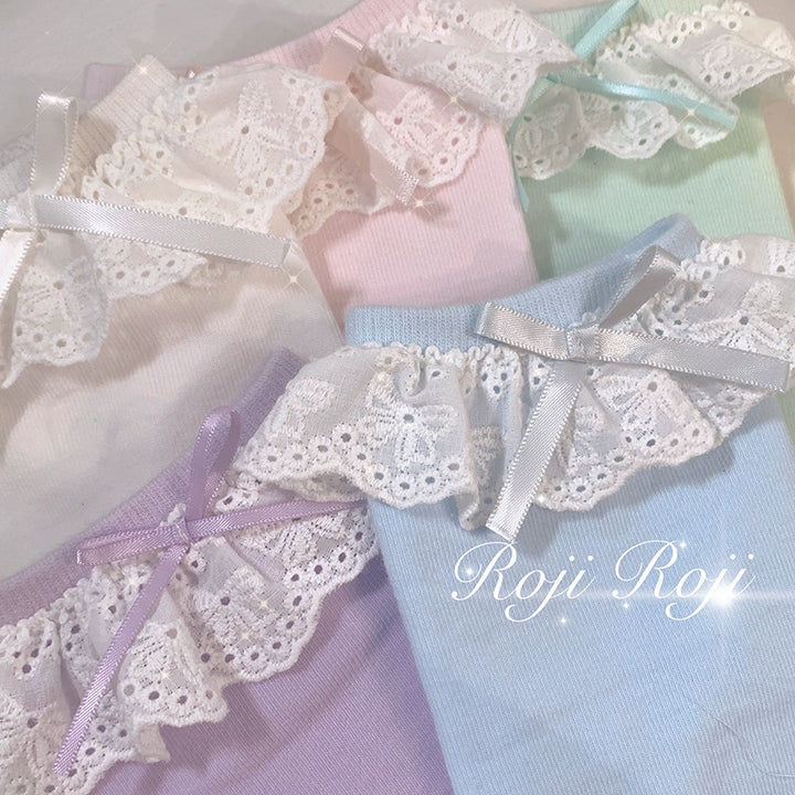 Cotton Sweet Lolita Socks Wth Lace And Bow Detail 22792:339626