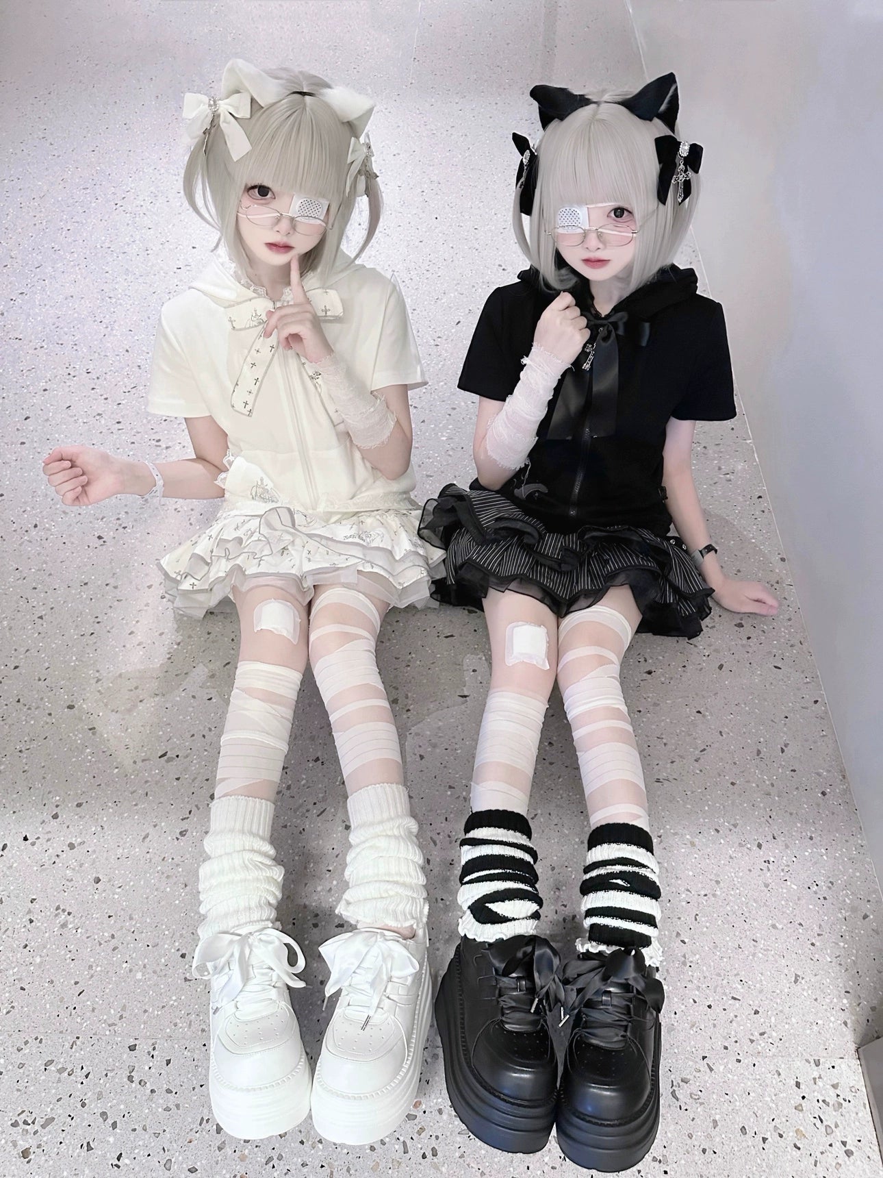 Jirai Kei Pastel Faux Fur Platform Boots with Spiked Buckle Straps