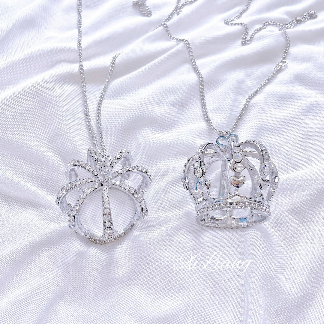 Jirai Kei Necklace Large Crown Rhinestone Jewelry 35282:492182