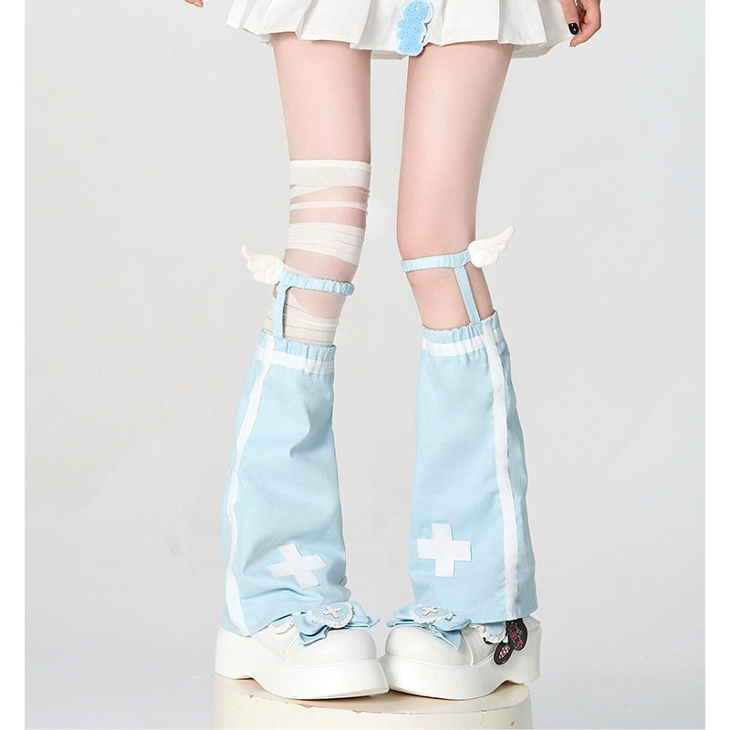 Tenshi Kaiwai Leg Warmers Leg Sleeves Knee Socks (Blue) 38252:582390