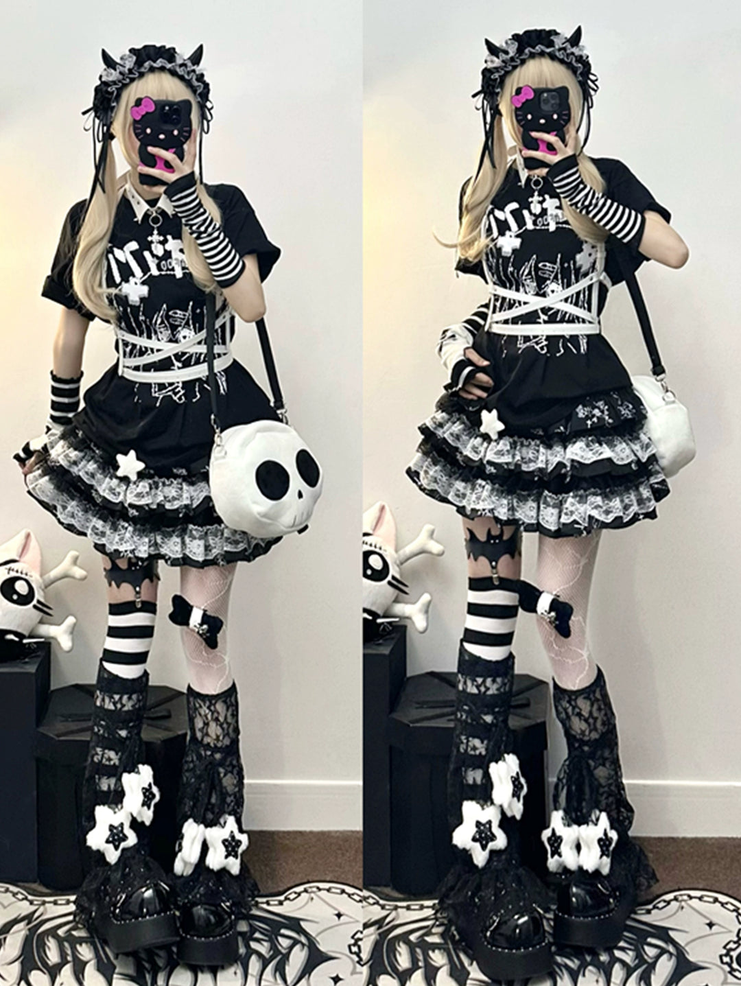 Jirai Kei Blouse Anime Top Sailor Collar Short Sleeve Top 36586:558656