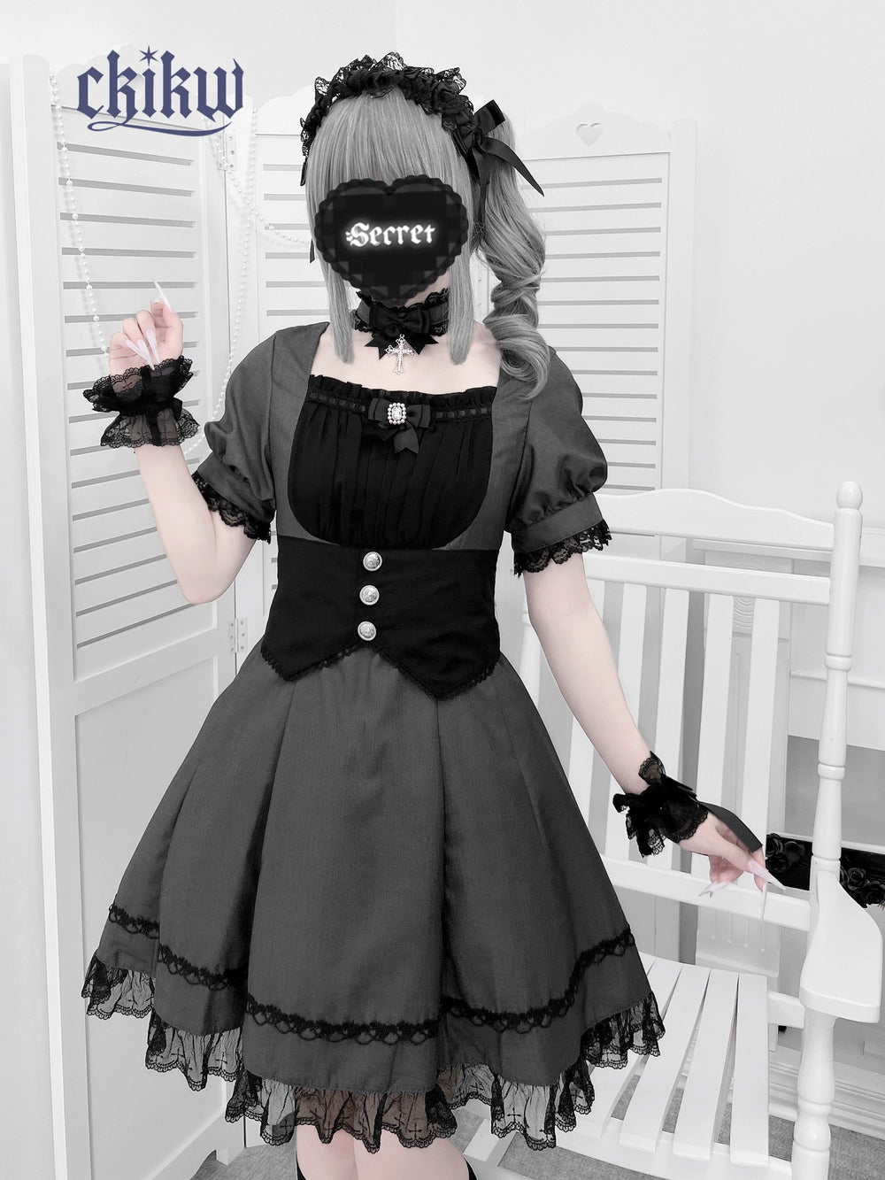 Maid Style Jirai Kei Dress Outfit, Macthing Accessories 43681:782685