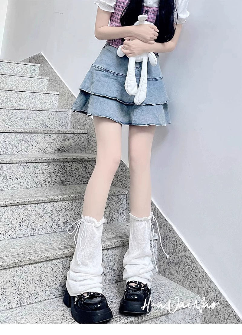 Y2K Leg Covers Cute Tie Leg Warmers Thin Socks 36628:552866 36628:552866