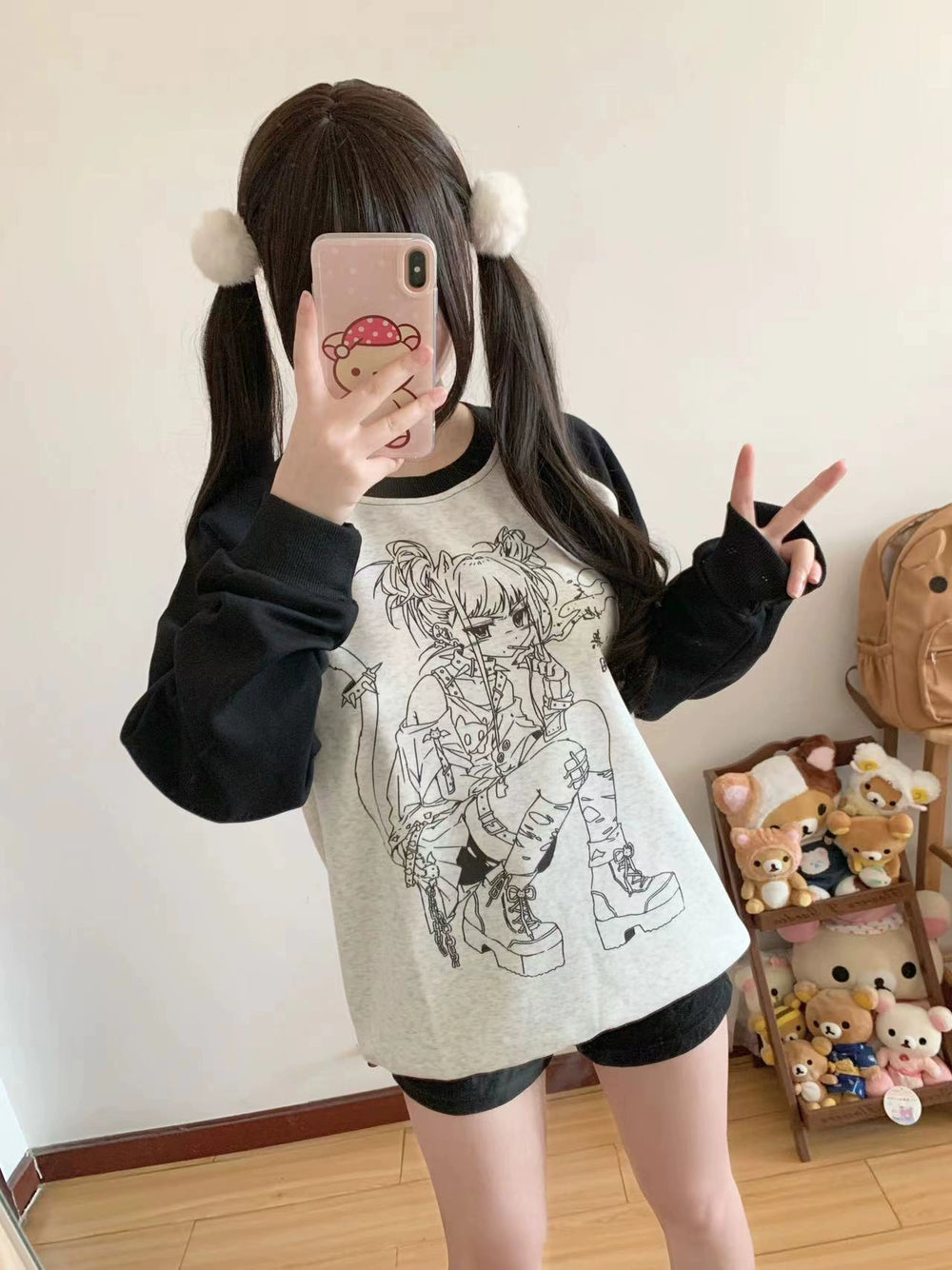 Kawaii T-shirt Long-sleeved Sweatshirt Cotton Top 39134:613600