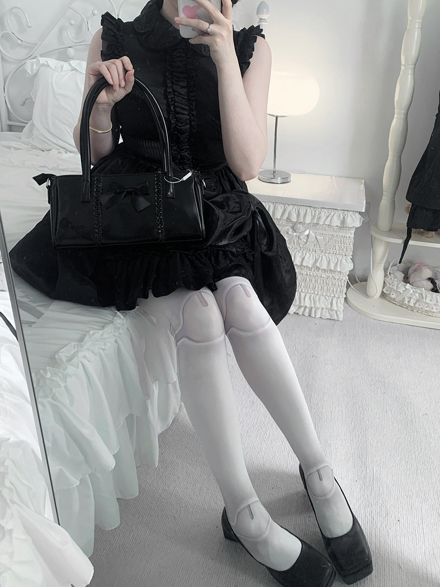 Gothic & Sweet Lolita Tights Jointed Doll Print Velvet and Thin Pantyhose 42369:737436