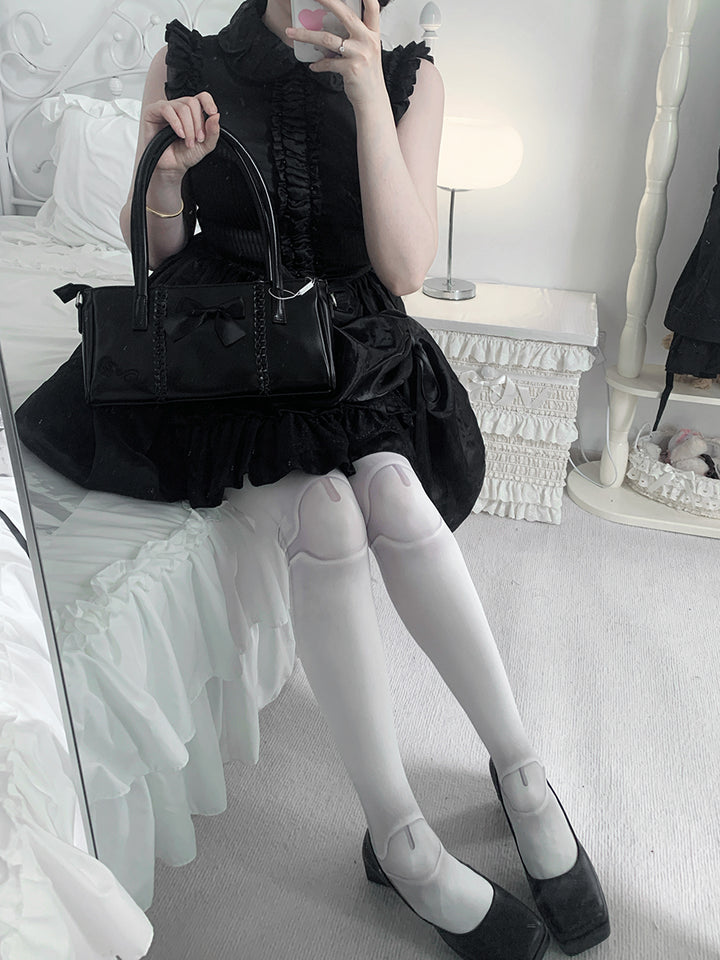 Gothic & Sweet Lolita Tights Jointed Doll Print Velvet and Thin Pantyhose 42369:737436