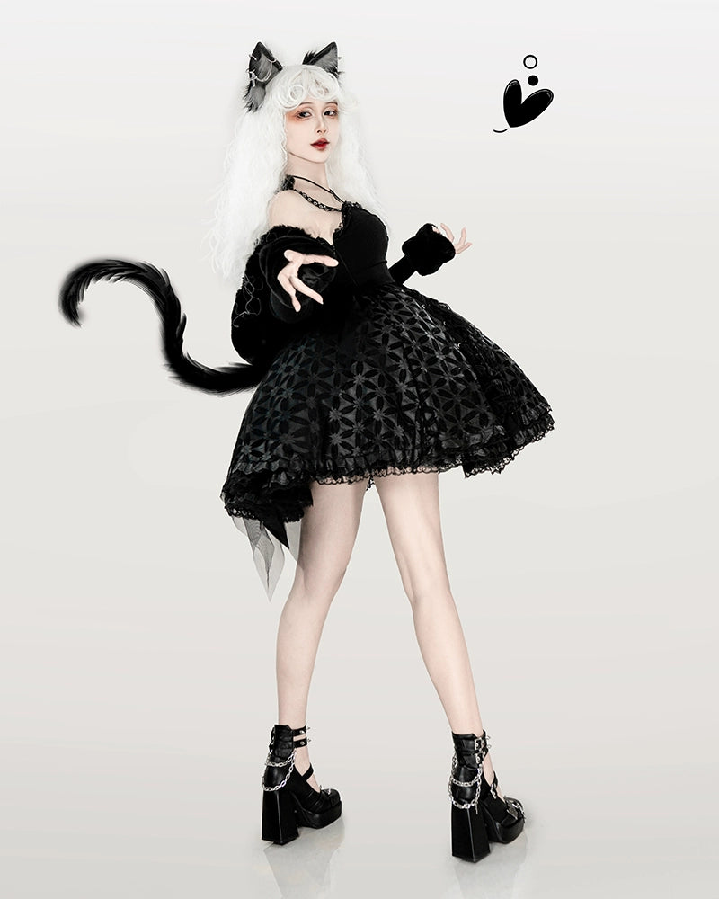 Lolita Shoes Black White Platform High Heels Shoes 29708:368688