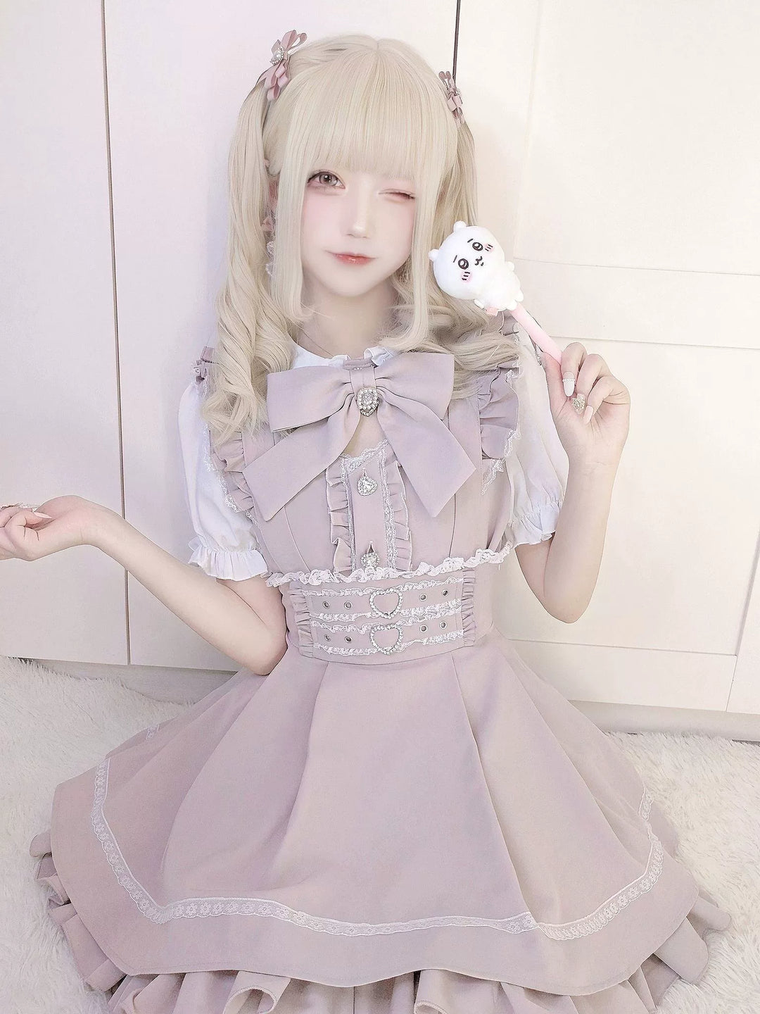 Jirai Kei Suspenders Skirt Rousangata Layered Skirt 39100:616230