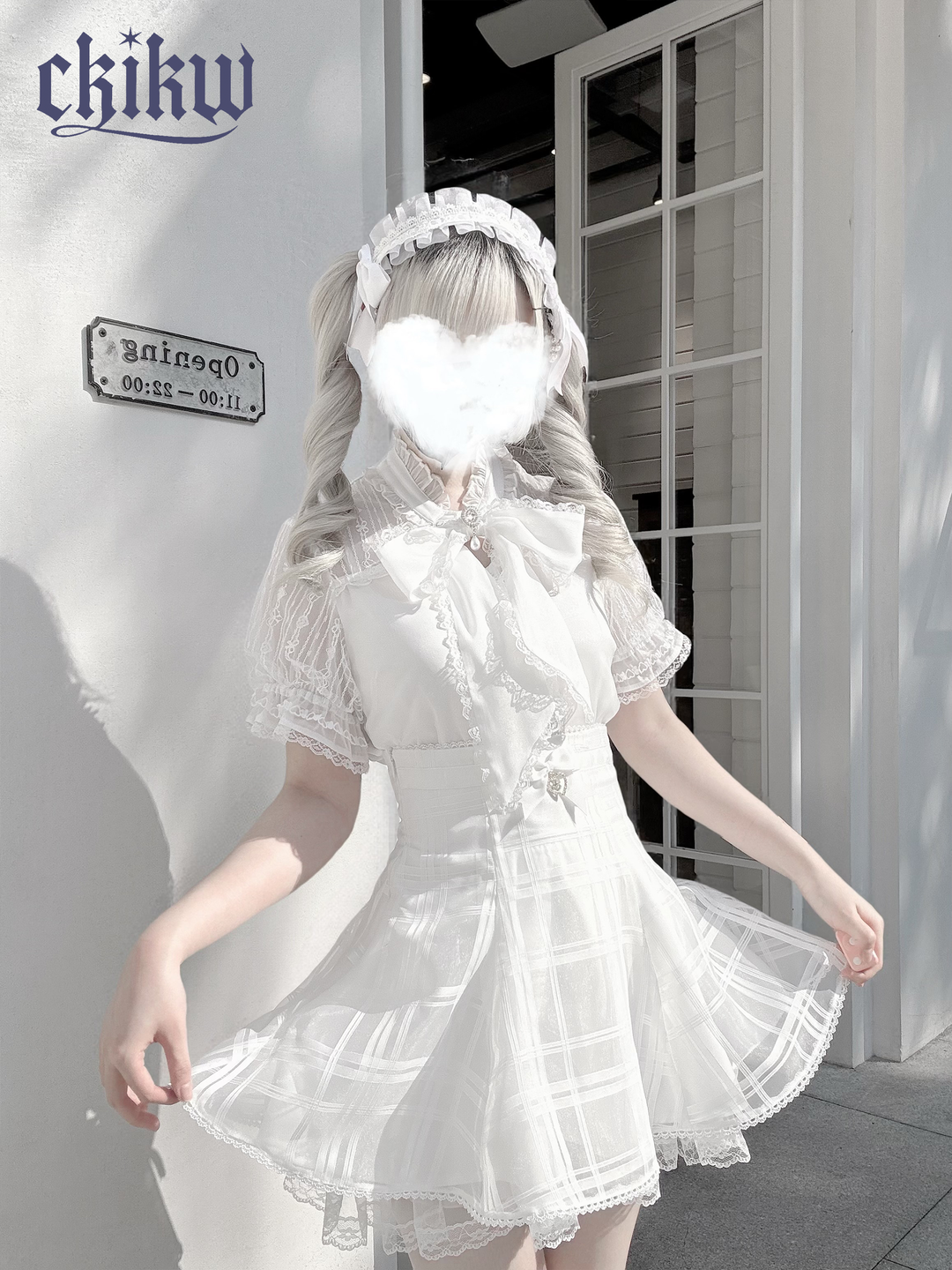 Seiso Kei Organza Skirt, Adjustable Back (White / L M S) 43724:783744