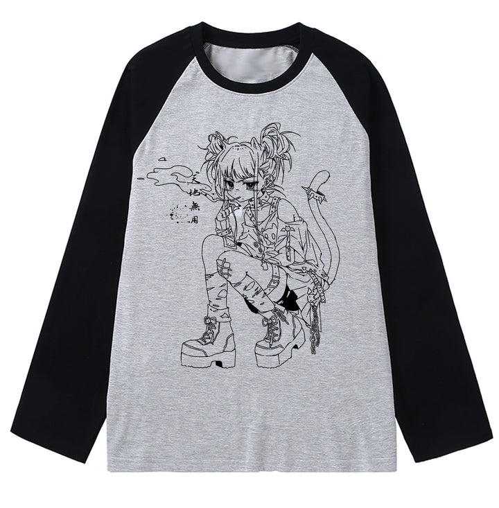 Kawaii T-shirt Long-sleeved Sweatshirt Cotton Top 39134:613592