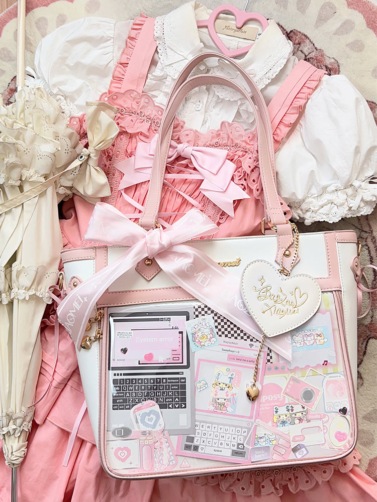Kawaii Ribbon Ita Bag Large Capacity Crossbody Bag Multicolor 41746:733901