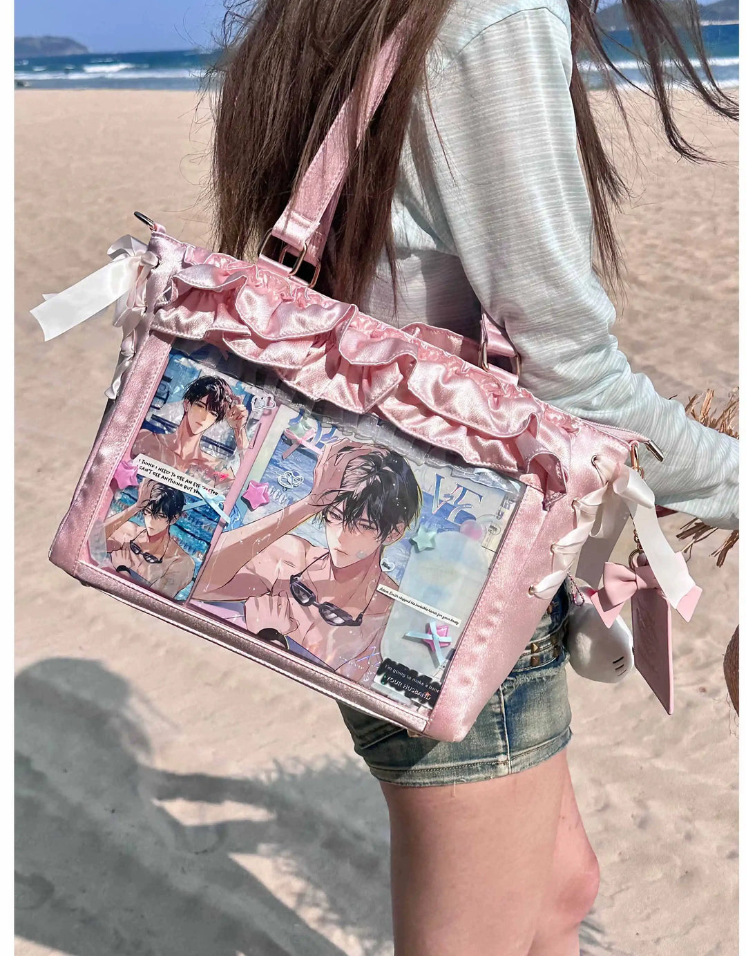 Large Capacity Satin Lolita Ita Bag Handle/Crossbody Strap 43100:766525