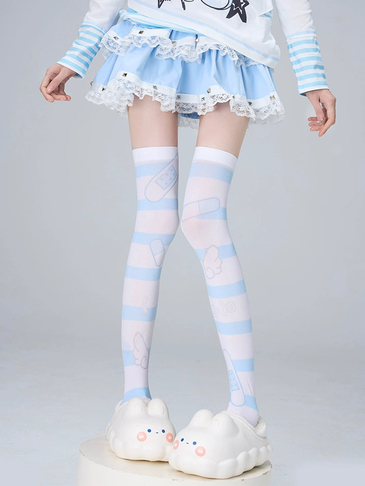 Tenshi Kaiwai Socks Over-the-Knee Socks Velvet High Tube Socks 36524:535678