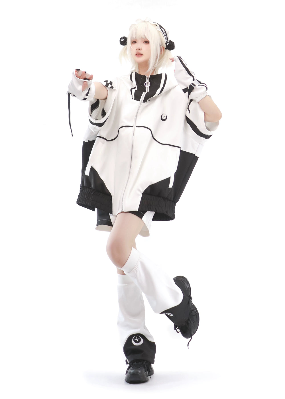 Multicolor Tenshi Kaiwai Jacket Set, Pockets, Zipper (L M XL) 29164:357024