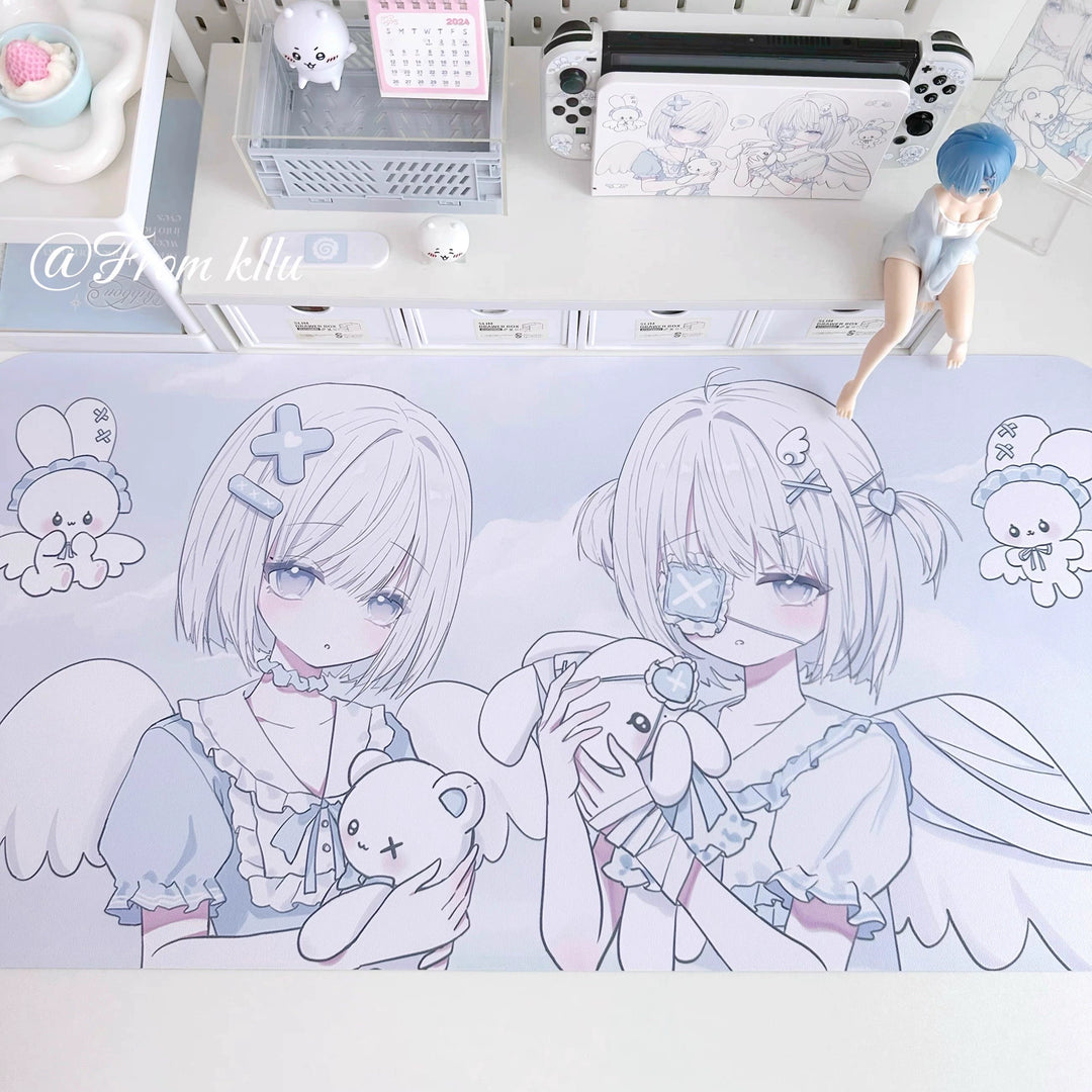 Tenshi Kaiwai Desk Pad Blue Anime Print PU Mouse Pad 41620:705948