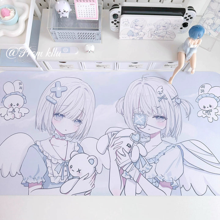 Tenshi Kaiwai Desk Pad Blue Anime Print PU Mouse Pad 41620:705948