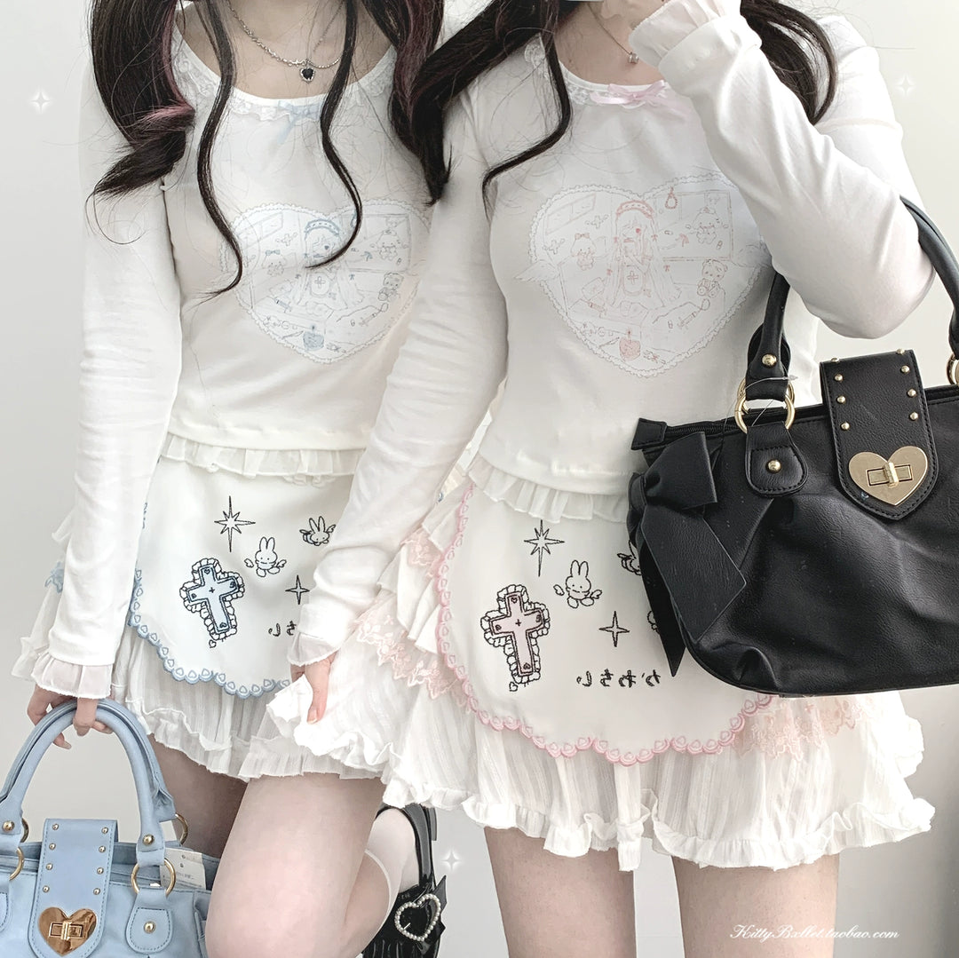Ryousangata Skirt Lace Cake Skirt And Apron Set 36790:536132 36790:536132