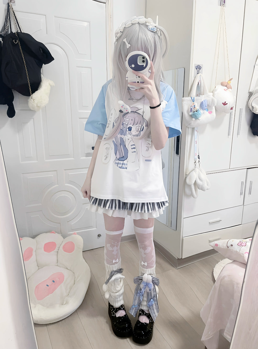 Tenshi Kaiwai Shirt Short-sleeved shirt Subculture Anime Top 37610:614226