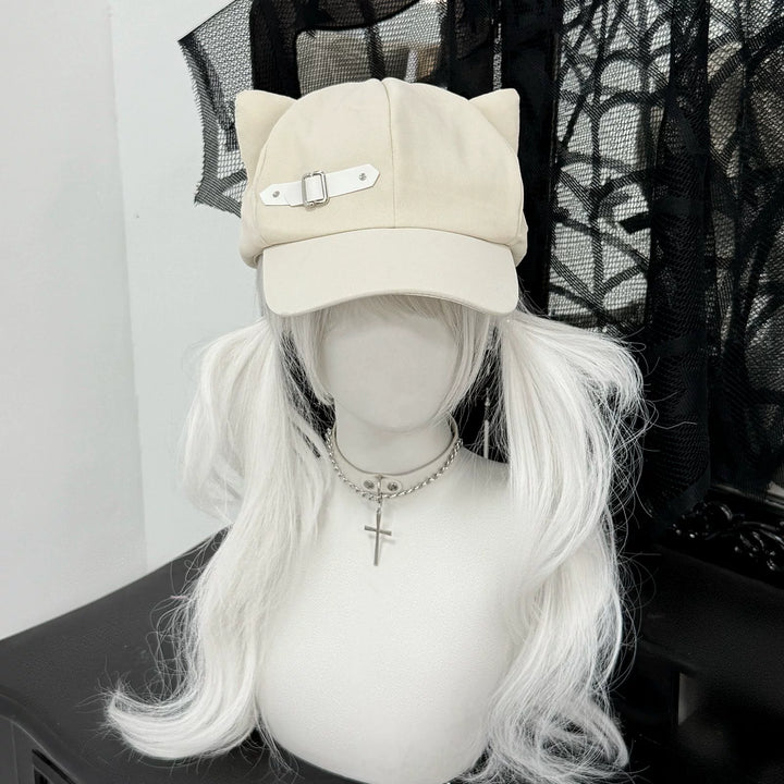 Jirai Kei Hat Black Cat Ear Cap Cute Beret (M) 40036:765563