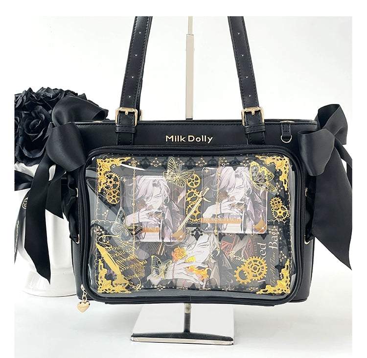 Large Capacity Ita Bag With Window Front & Detachable Ribbon Bow 43229:772364