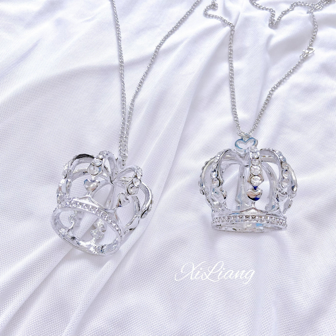 Jirai Kei Necklace Large Crown Rhinestone Jewelry 35282:492198