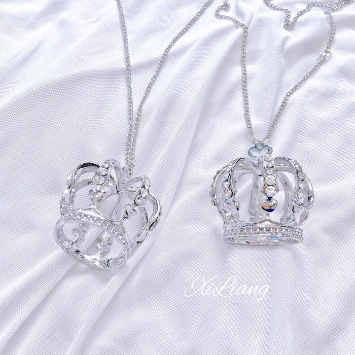 Jirai Kei Necklace Large Crown Rhinestone Jewelry 35282:492198