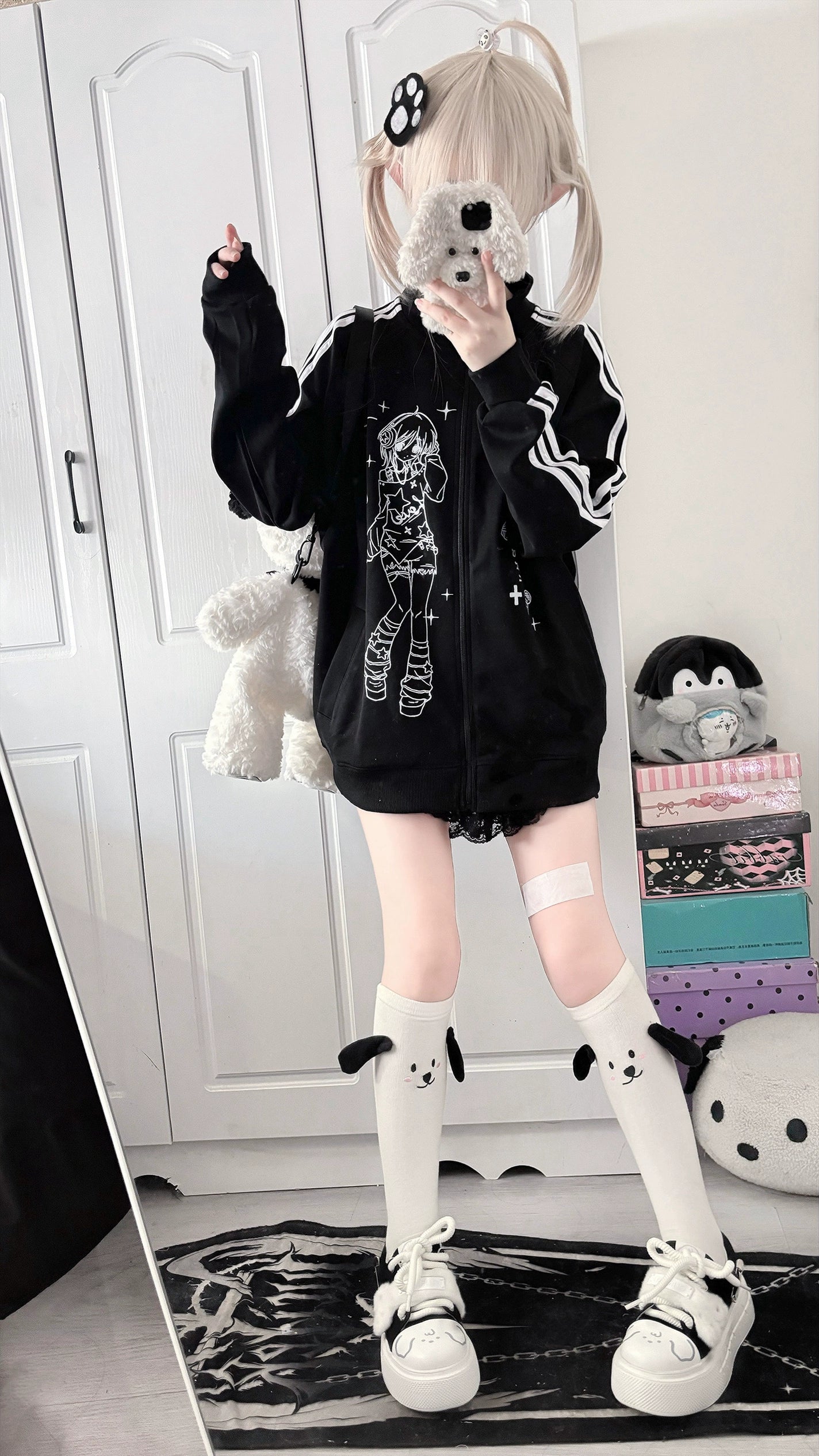 Yami Kawaii Jacket Black Coat Stand Collar Jacket – Honey Wardrobe