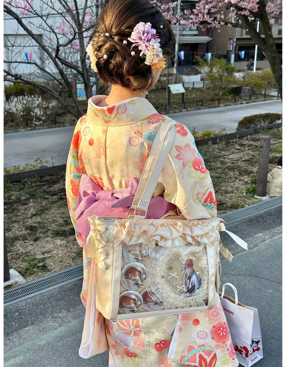 Large Capacity Satin Lolita Ita Bag Handle/Crossbody Strap 43100:766523