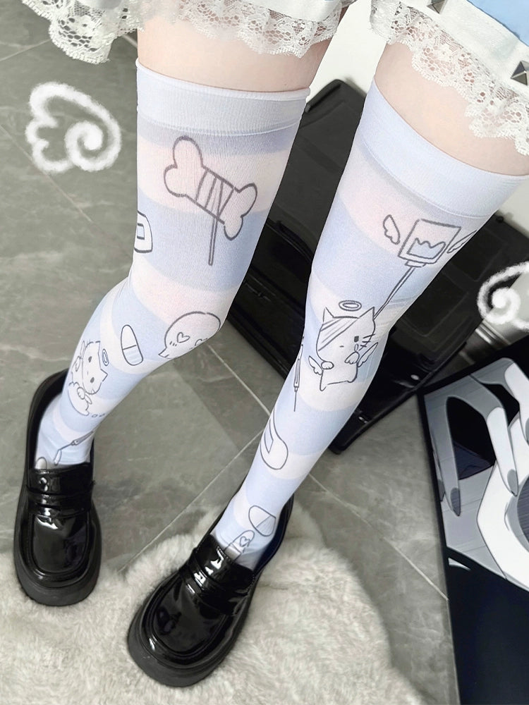 Tenshi Kaiwai Thigh-high Socks Velvet Over-the-Knee Socks 38246:581240