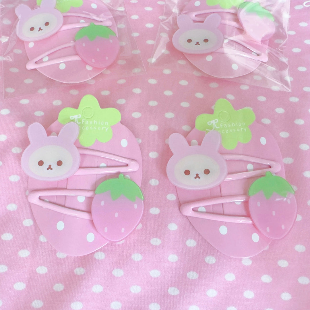 Kawaii Hairpin Bunny & Bear Hair Clips Pink Lolita Headdress 42692:749444