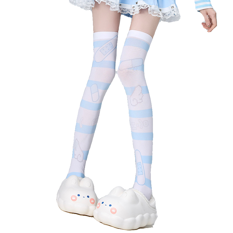 Tenshi Kaiwai Socks Knee-High Socks Striped Socks 35346:489394