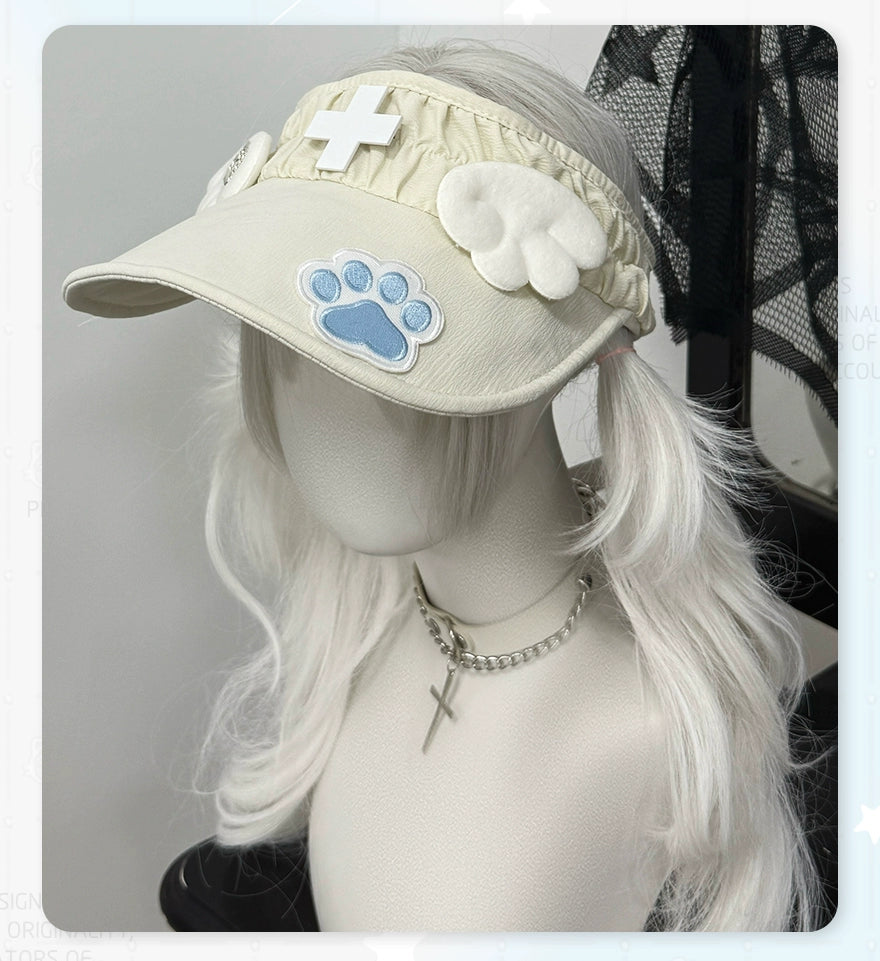 Tenshi Kaiwai Tennis Cap With Angel Wings & Paw Embroidery 43104:765855