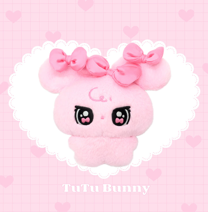 Kawaii Pink Bunny/Puppy Plush Pendant + Acrylic Keychain 43028:762393