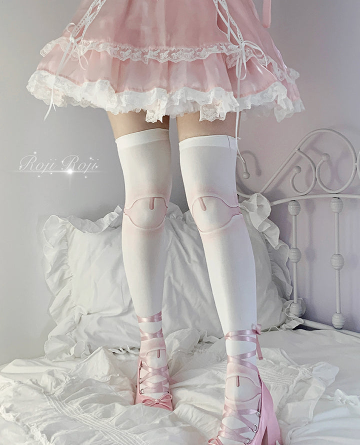 Sweet Lolita Velvet Socks Over-Knee Tights with Jointed Doll Print 42365:747404