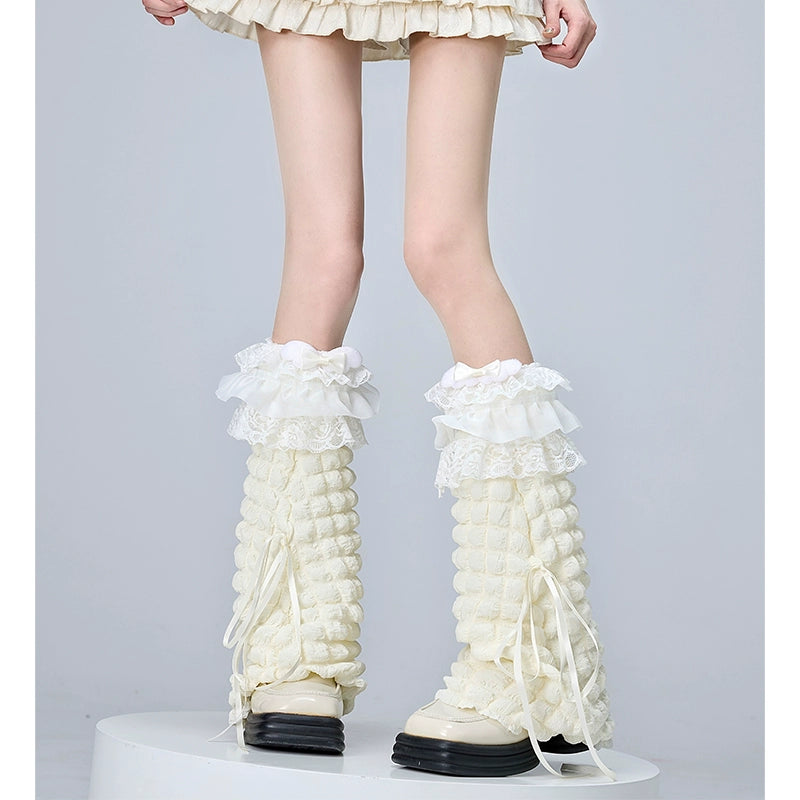 Lolita Socks Leg Covers Calf Socks With Bows (F) 36534:536102