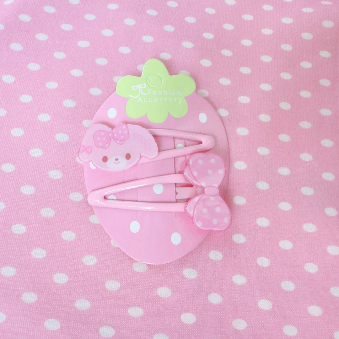 Kawaii Hairpin Bunny & Bear Hair Clips Pink Lolita Headdress 42692:749446