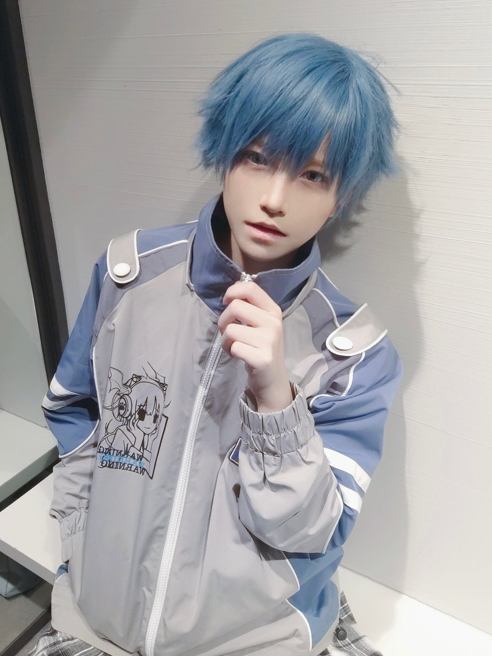 Jirai Kei Techwear Jacket with Detachable Hood and Otaku Print 42633:753858