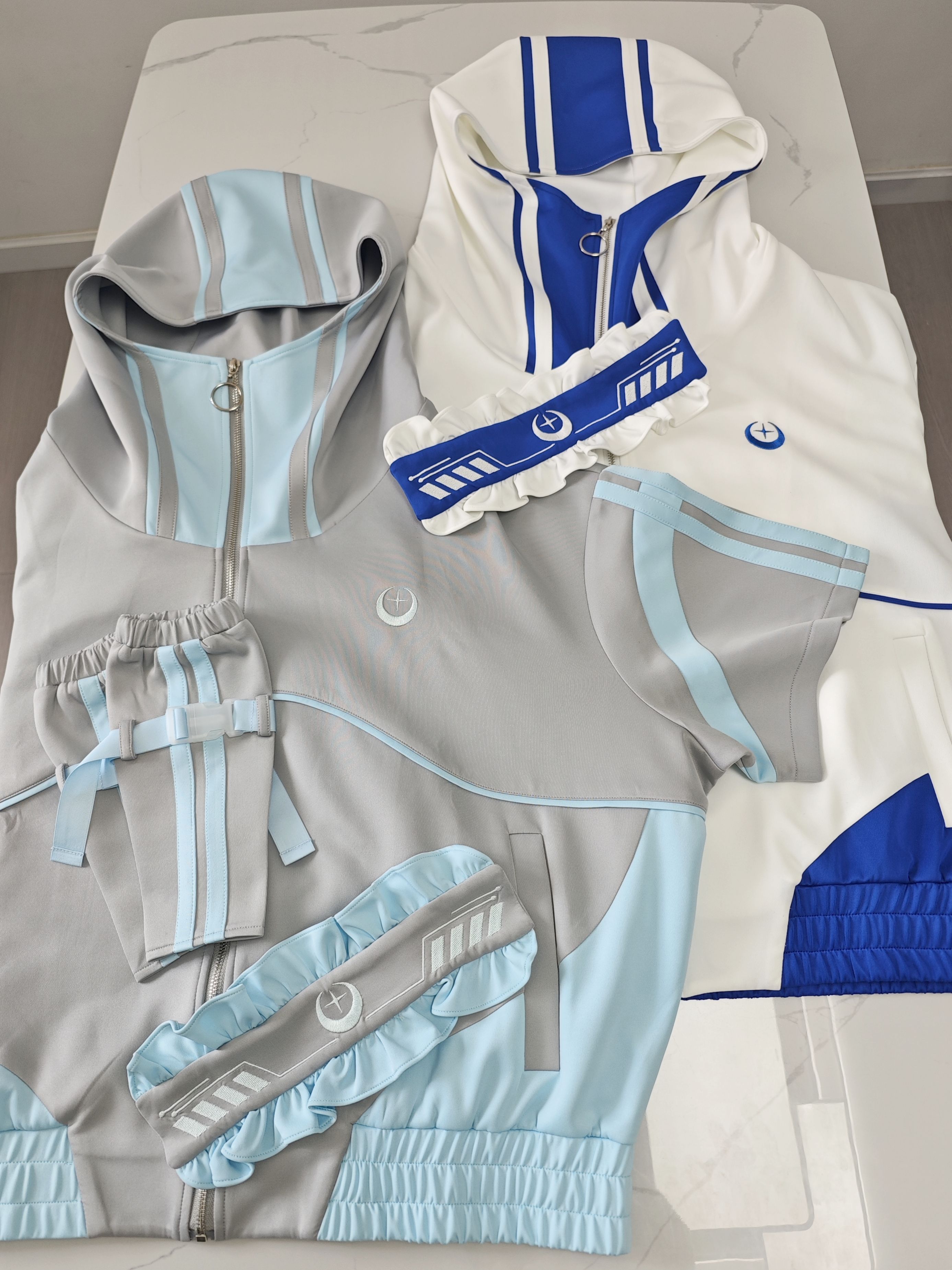 Short-Sleeved Jirai Kei Jacket Set with Shorts & Pants
