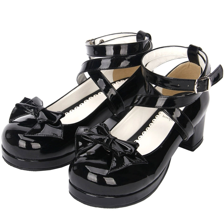 Lolita Mid-Heel Shoes Black White Red Mary Jane Shoes (33 34 35 36 37 38 39 40 41 42 43 44 45 46 47) 31924:373154
